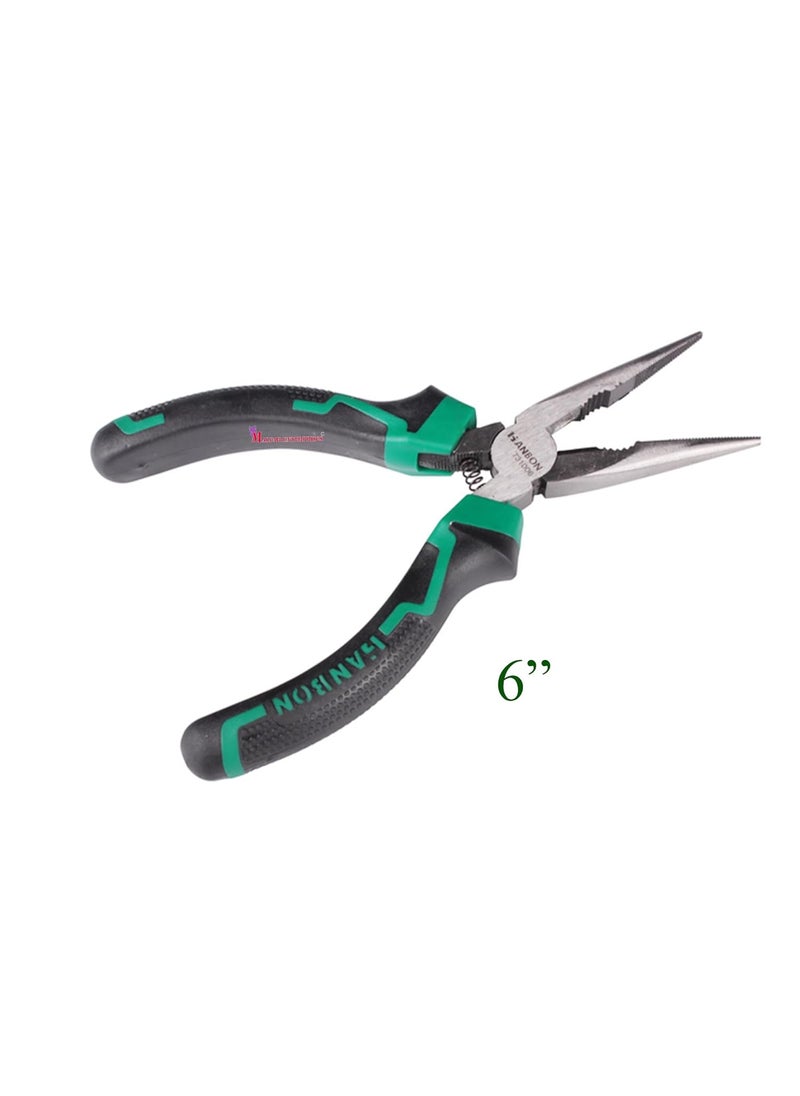 Malfah Enterprises Malfah Nose Pliers 6 Sturdy Long 6 inch High Carbon Steel Ideal for Cutting Gripping Wires Boutique 731006 Hanbon 6  - Image 2