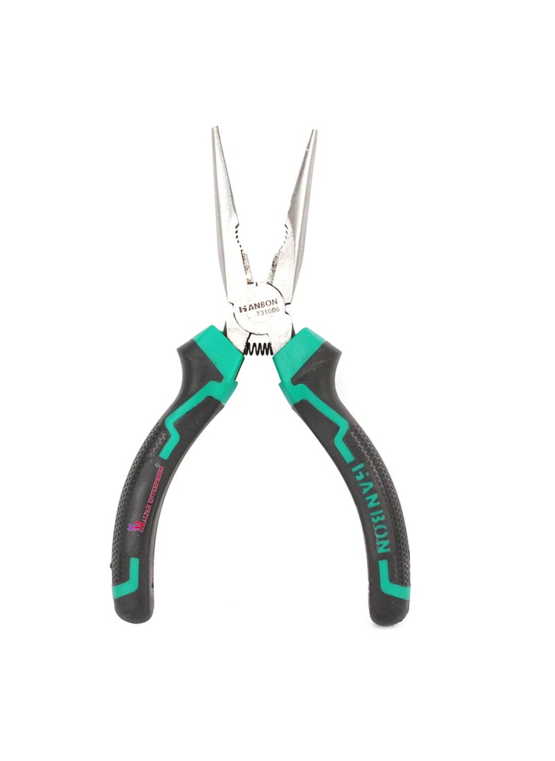 Malfah Enterprises Malfah Nose Pliers 6 Sturdy Long 6 inch High Carbon Steel Ideal for Cutting Gripping Wires Boutique 731006 Hanbon 6  - Image 1