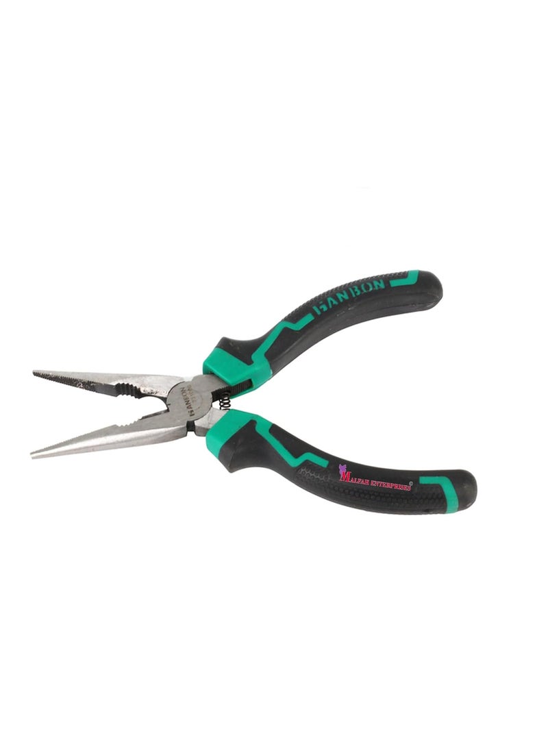 Malfah Enterprises Malfah Nose Pliers 6 Sturdy Long 6 inch High Carbon Steel Ideal for Cutting Gripping Wires Boutique 731006 Hanbon 6  - Image 3