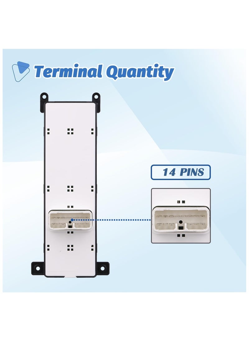 Power Main Window Switch Master Control Compatible with 2009 2010 Hyundai Sonata Door Lock Button Controller Front Left Driver Side Replacement OEM 93570-3K600 935703K600 641-51097L