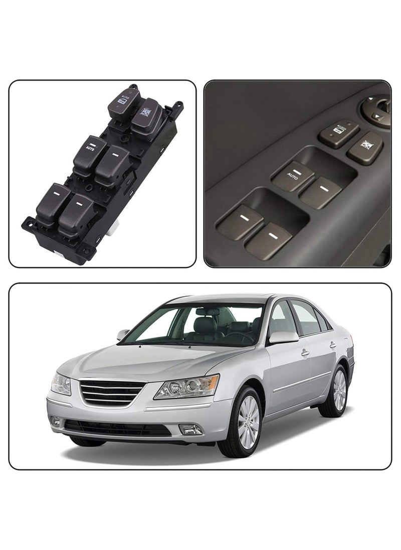Power Main Window Switch Master Control Compatible with 2009 2010 Hyundai Sonata Door Lock Button Controller Front Left Driver Side Replacement OEM 93570-3K600 935703K600 641-51097L