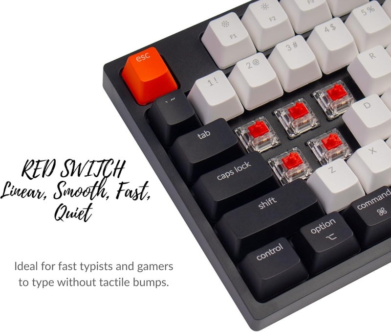 Keychron C1 Wired TKL Mechanical Keyboard, RGB Backlit, Double-Shot ABS Keycaps, Hot-Swappable Pre-lubed Linear Switch Compatible with Mac & Windows - Image 4
