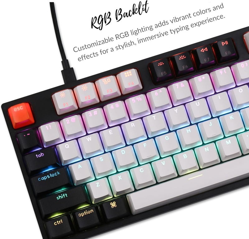 Keychron C1 Wired TKL Mechanical Keyboard, RGB Backlit, Double-Shot ABS Keycaps, Hot-Swappable Pre-lubed Linear Switch Compatible with Mac & Windows - Image 2