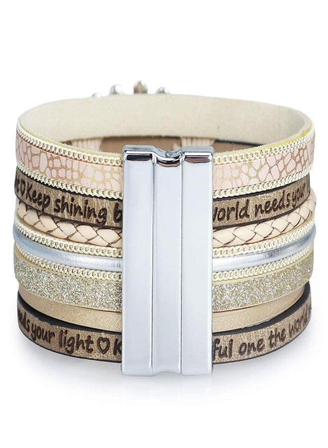 Suyi Sweet 16th Birthday Gifts for Women Leather Wrap Bracelet Multilayer Magnetic Buckle Bracelet 16th - Image 3