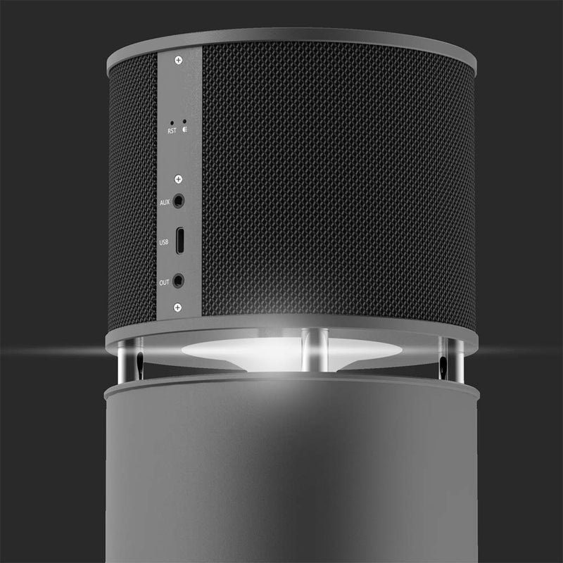 ABRAMTEK 100W Bluetooth Speaker, E600 High Power Wireless Speaker with Super Bass Subwoofer and 360 Sound for Home Office Party Outdoor (Grey) - Image 3