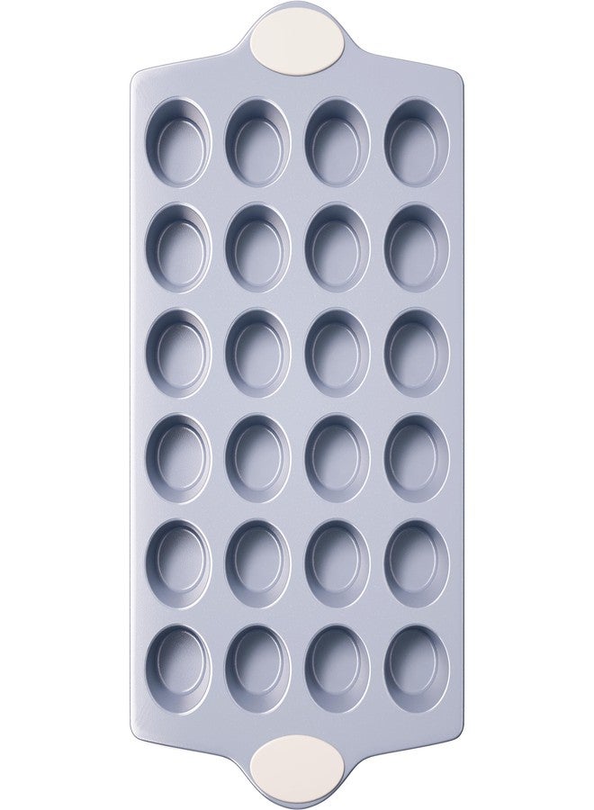 BRONYPRO 24-Cup Non Toxic Nonstick Ceramic Mini Muffin Pan & Cupcake Tin, PFOA & PFOA Free, Heavy Duty Rust-Resistant Aluminized Steel, Oven & Dishwasher Safe, Cream White - Image 1