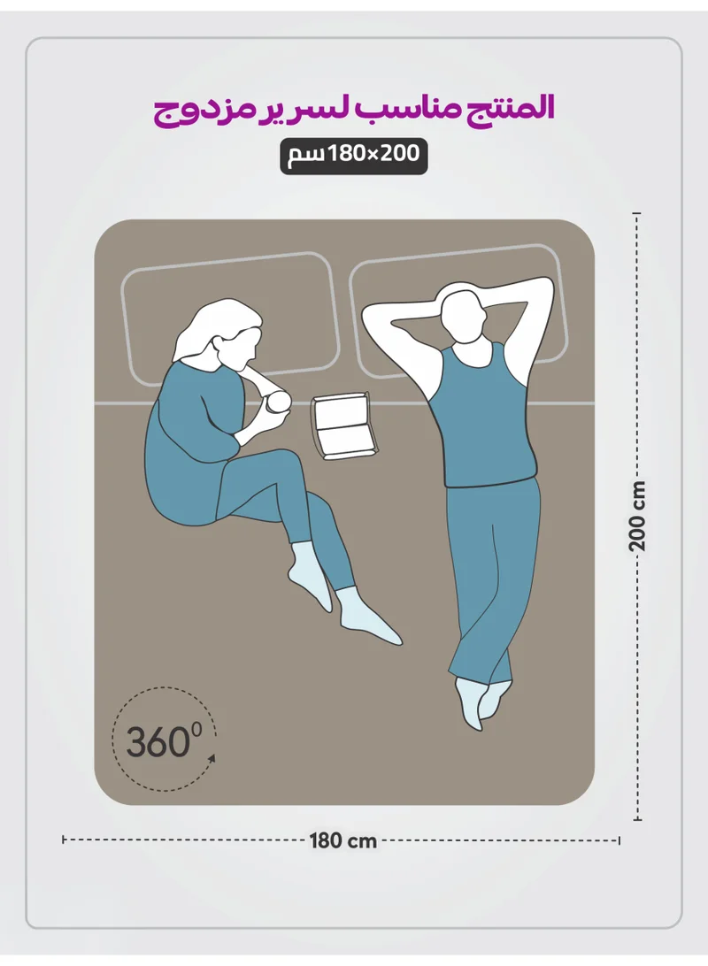 Donetella Bedding Fitted Sheet - Fits 180x200 Cm For King Bed - 3 Pcs (1 Fitted Sheet and 2 Pillowcases) - 35 Cm Deep Pocket - Solid Bed Sheet