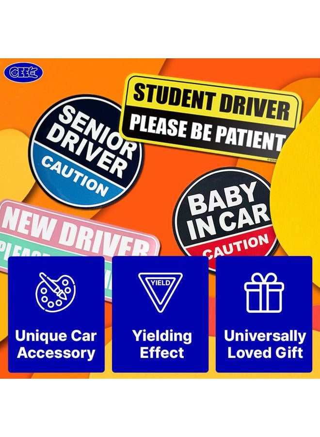 GEEKBEAR New Driver Car Magnet - Colorful, Reflective, Weather-Resistant - Circular 4.7 x 4.7 in (Navy/Blue) - Image 3