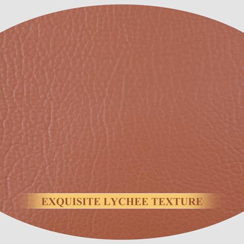 Konelia Faux Leather Fabric, 55" Wide Upholstery Fabric by The Yard Marine Vinyl Fabric Outdoor Pu Leather Waterproof Sheets Fabric for Crafts Sewings Sofa Wallets Handbag Earrings Bows 2 Yard Brown - Image 3