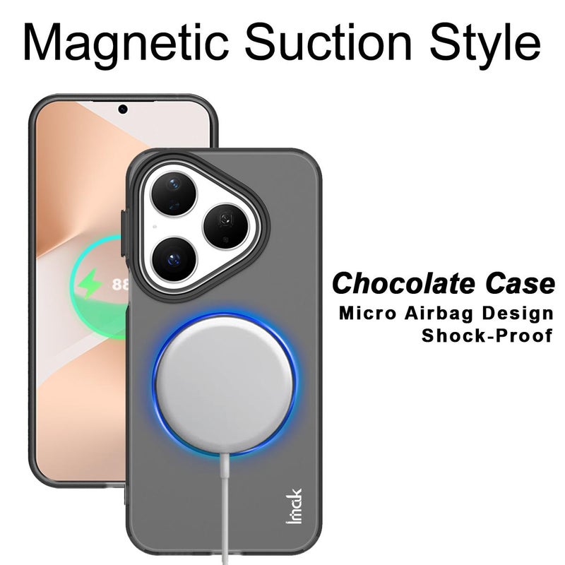 إيماك جراب هاتف Huawei Pura 80 5G Imak Chocolate Series TPU + Pet Magsafe (أسود) - Image 3