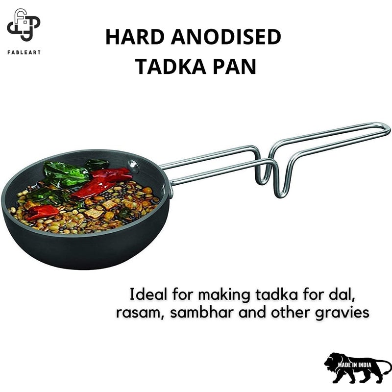Fableart Hard Anodised Tadka Pan; 300 ml Capacity; Hassle-Free Non-Stick Tadka Maker for Daily Kitchen & Cooking Usage - Image 4