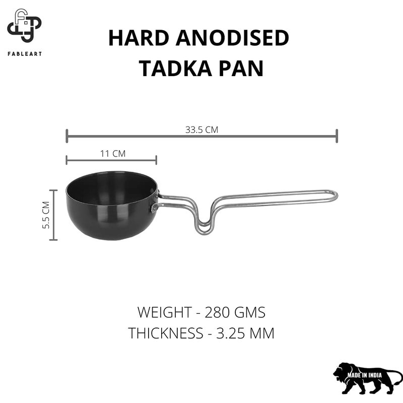 Fableart Hard Anodised Tadka Pan; 300 ml Capacity; Hassle-Free Non-Stick Tadka Maker for Daily Kitchen & Cooking Usage - Image 2
