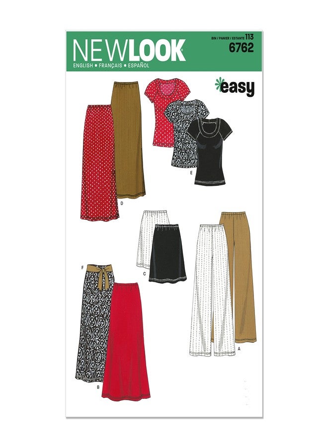 NEW LOOK Simplicity U06762A New Look Easy to Sew Misses' Tops, Pants, and Skirts Sewing Pattern Kit, Code 6762, Sizes XS-XL - Image 1