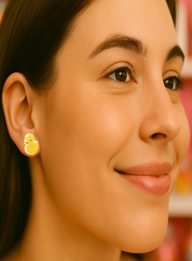 Mall of Style Duck Earrings for Women - Rubber Ducky Jewelry - Animal Screw Back Studs (Duck) - Image 2