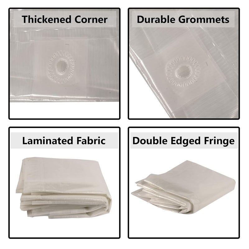 Kuber Industries Kuber Industries Pack of 2 Tirpal 12x15 Feet Waterproof Tarpaulin Sheet 120 GSM Tadpatri Tharpai EcoFriendly Tent Tirpal Thadika Thappi Lightweight Premium Tirpal White - Image 4