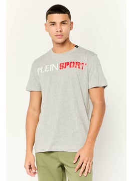Plein Sport Men Sportswear Fit Short Sleeve Outdoor T-Shirt, Grey  - Image 1