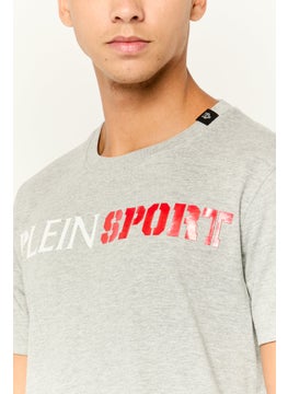 Plein Sport Men Sportswear Fit Short Sleeve Outdoor T-Shirt, Grey  - Image 3