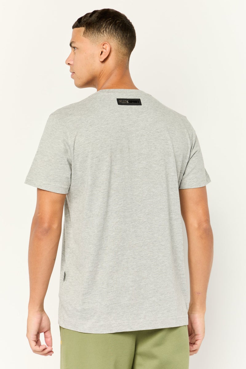 PHILIPP PLEIN Plein Sport Men Sportswear Fit Short Sleeve Outdoor T-Shirt, Grey - Image 4