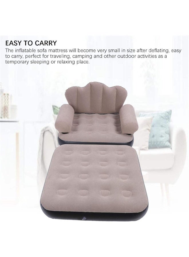 Tradeo Inflatable Sofa Bed Mattress – Soft Flocked Couch, Foldable & Portable for Travel, Camping, Outdoors & Home Use - Image 3