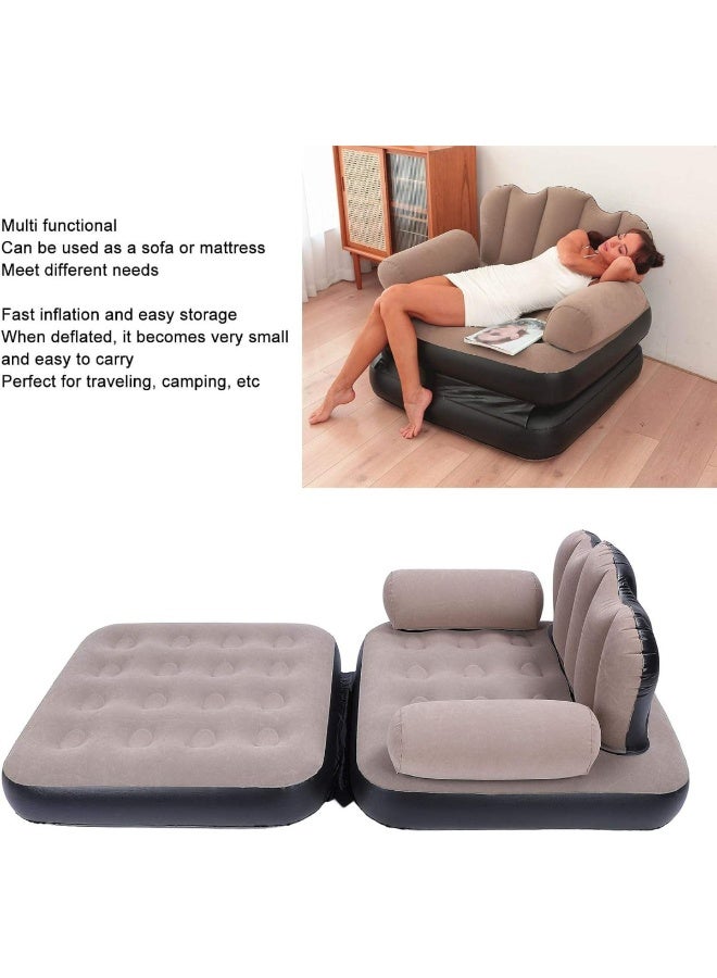 Tradeo Inflatable Sofa Bed Mattress – Soft Flocked Couch, Foldable & Portable for Travel, Camping, Outdoors & Home Use - Image 5