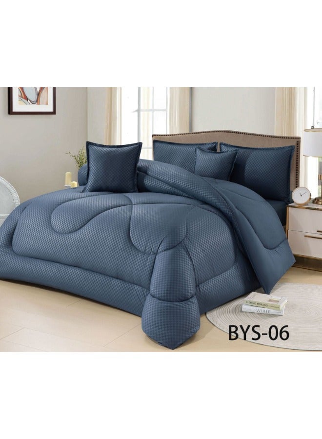 BYS Double Size 7-Piece Comforter Set – Elegant Navy – Size 240×220 cm