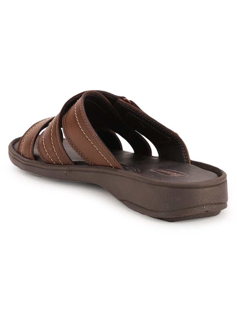 Bata Men's DOBBY MULE Sandal's BROWN - 7 UK (8714643) - Image 3