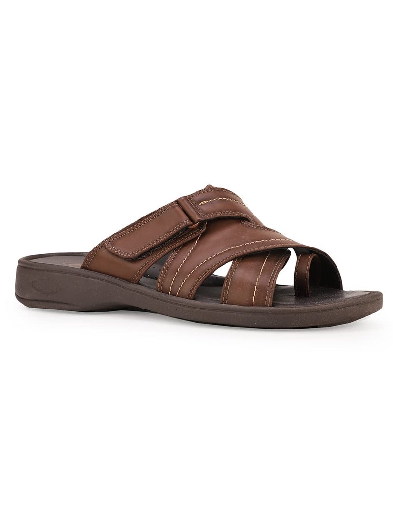 Bata Men's DOBBY MULE Sandal's BROWN - 7 UK (8714643) - Image 1