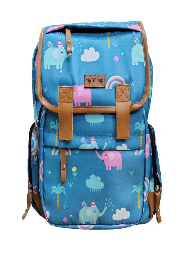 Tip 'n' Top Baby Diaper Backpack cum Laptop bag for kids and Working parents (Blue, Elephant) Baby Diaper Organiser Bag - Image 1