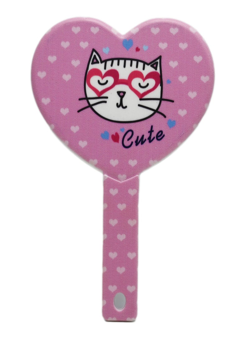 Heart-Shaped Makeup Hand Mirror, Travel Handheld Mirror Portable Personal Cosmetic Mirror with Handle Makeup Mirror, Mini Portable Portable Mirror, Handheld Handle Mirror Heart-shaped Vanity Mirror