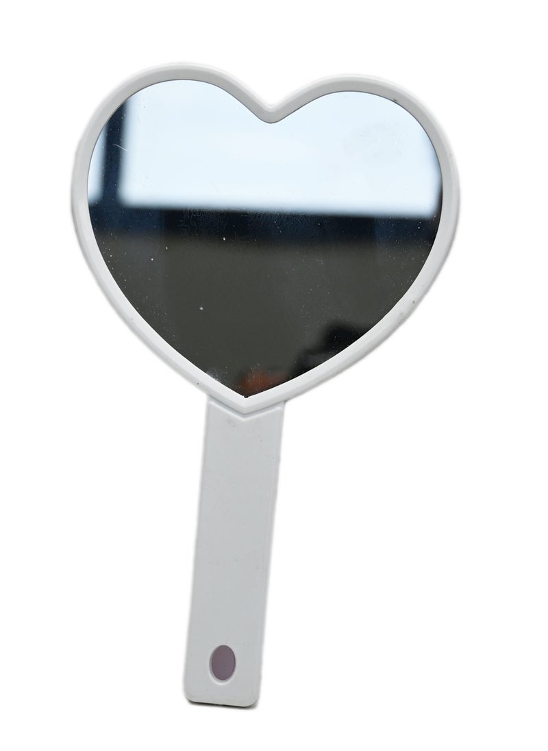 Heart-Shaped Makeup Hand Mirror, Travel Handheld Mirror Portable Personal Cosmetic Mirror with Handle Makeup Mirror, Mini Portable Portable Mirror, Handheld Handle Mirror Heart-shaped Vanity Mirror
