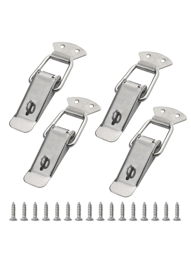 ROBUSTLINE - Pack Of 4 Metal Attache Clip Inch Small Inch W/Locking Hook Stainless Steel Spring Loaded Toggle LatchBsdmal - Image 1