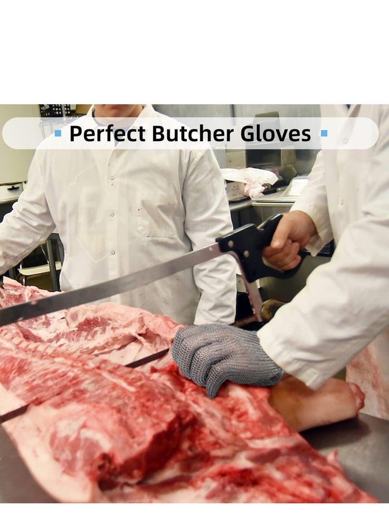 Cut Resistant Glove Stainless Steel Upgrade Mesh for Cutting Butcher Safety Work Cooking, Wood Carving, Meat Fishing, Durable Men or Women M - Image 2