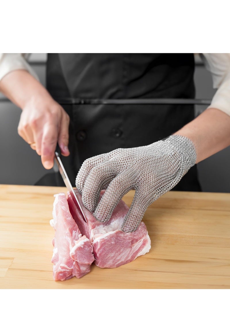 Cut Resistant Glove Stainless Steel Upgrade Mesh for Cutting Butcher Safety Work Cooking, Wood Carving, Meat Fishing, Durable Men or Women M - Image 3
