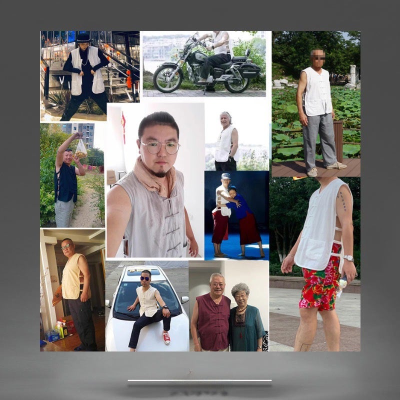 Summer Thin Cotton and Linen Chinese Vest Vest Mens Retro Buckle Grandpa Old Man Han Shirt Middle-aged and Old Dads Magma Jacket D.Green  - Image 4