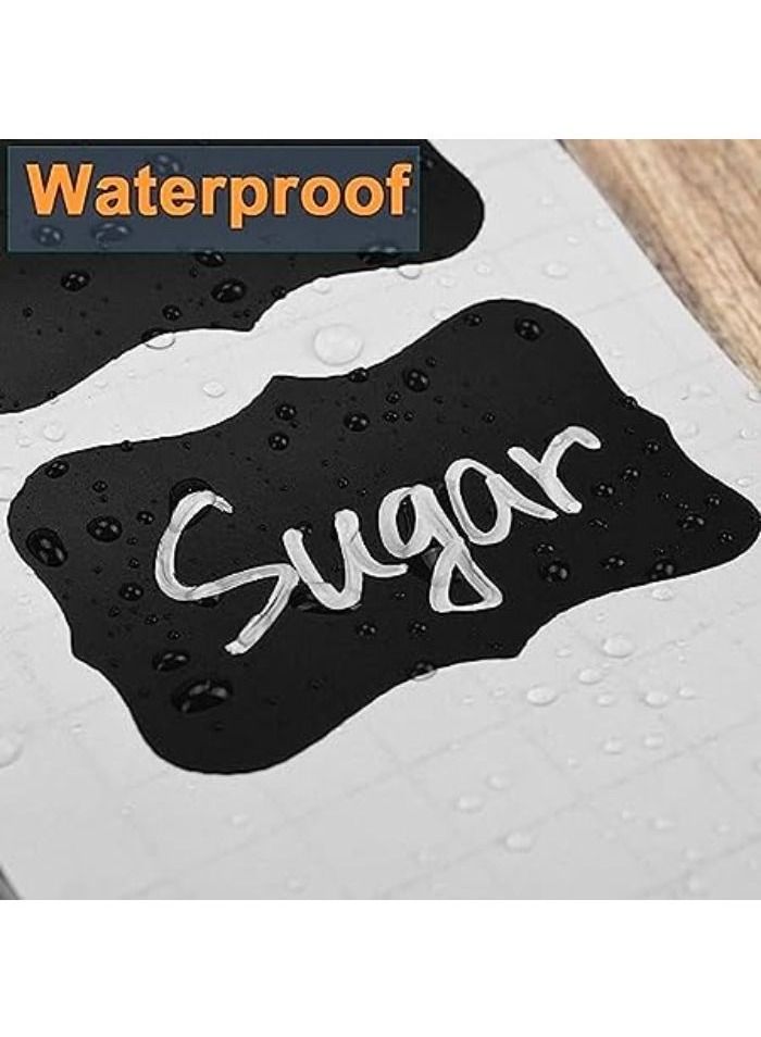 Wavy Shape Chalkboard Labels, Rectangular Erasable and Reusable Chalkboard Labels with Liquid Chalk Marker, 56 Pieces, for Spices, Crafts, Home, Kitchen and Party Decor - Image 3
