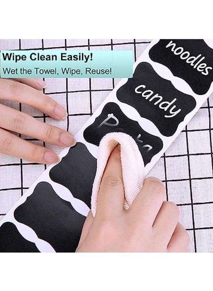 Wavy Shape Chalkboard Labels, Rectangular Erasable and Reusable Chalkboard Labels with Liquid Chalk Marker, 56 Pieces, for Spices, Crafts, Home, Kitchen and Party Decor - Image 4
