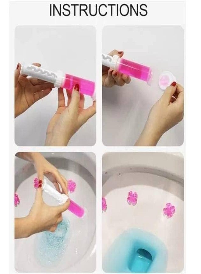 VLSYS Gel Toilet Bowl Cleaner Flower Stamp Toilet Deodorizing Flask Odor Remover Decoration Pack of 1 - Image 5