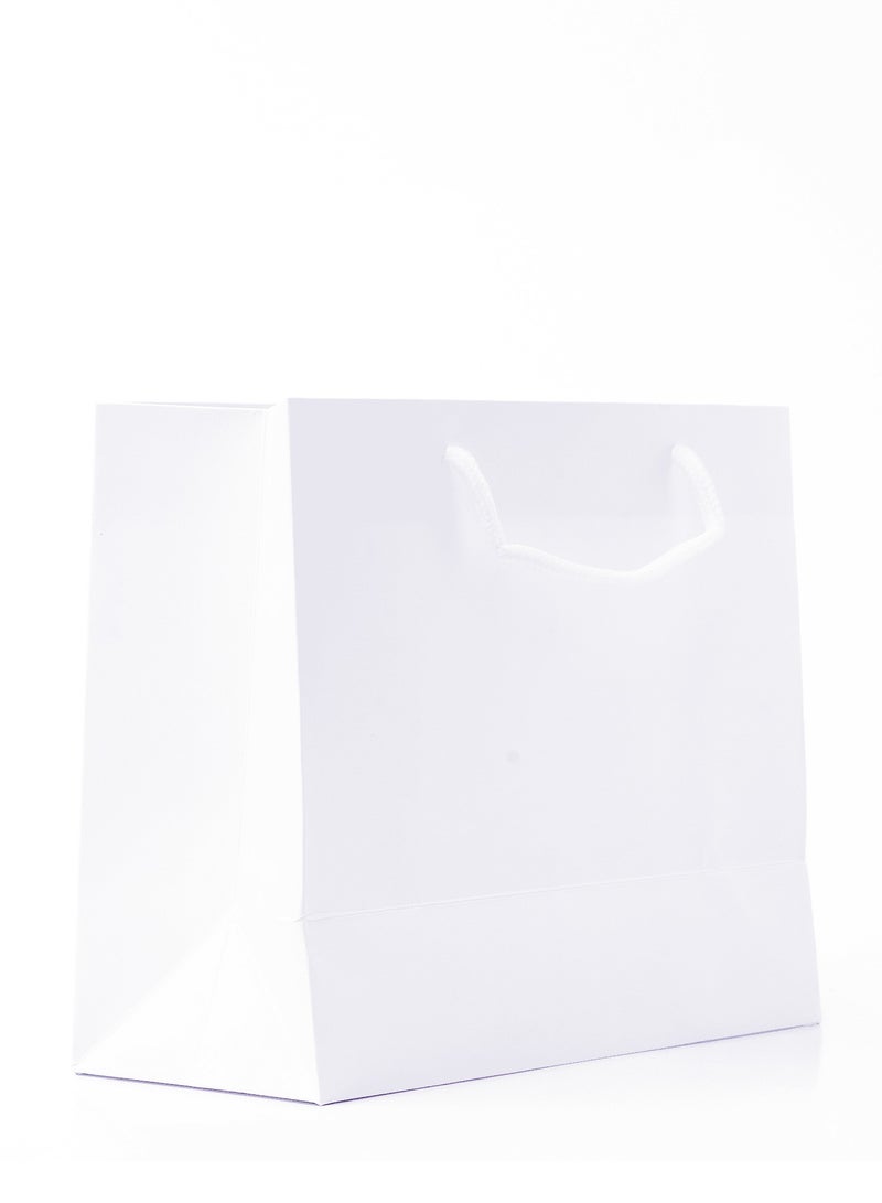 21.5x9.5x18.5cm Rope Handled pink Plain Paper Bags 