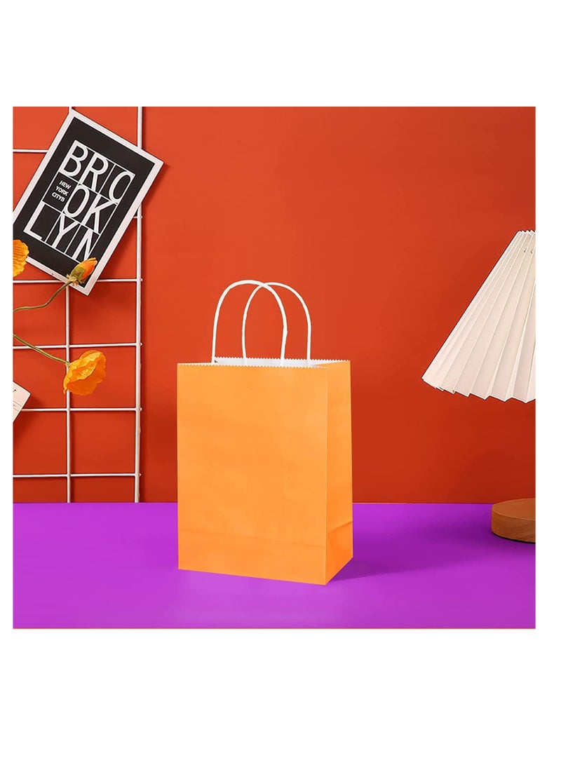 ECVV Gift Bags 48 Pieces Set Eco-Friendly Paper Bags With Handles Bulk Paper Bags Shopping Bags Kraft Bags Retail Bags Party Bags (ORANGE, 21 * 15 * 8 Cm) - Image 3