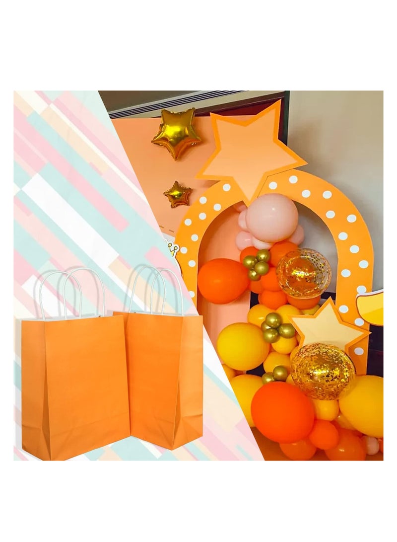 ECVV Gift Bags 48 Pieces Set Eco-Friendly Paper Bags With Handles Bulk Paper Bags Shopping Bags Kraft Bags Retail Bags Party Bags (ORANGE, 21 * 15 * 8 Cm) - Image 4