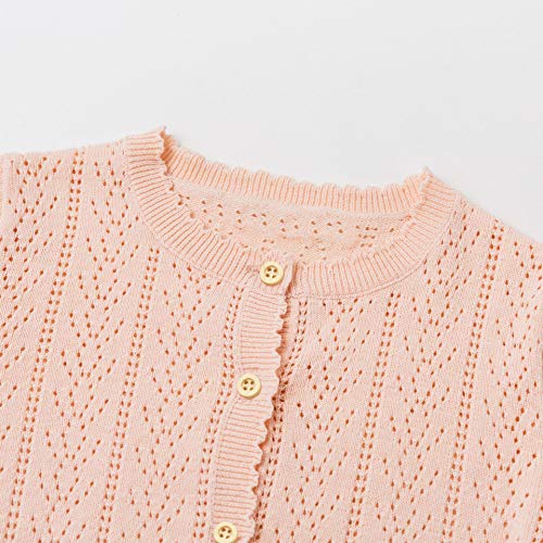 Simplee kids Baby Girl Thin Sweater Solid Cardigans Baby Girls Long Sleeve Coat Cardigan for Spring 2-3 Years - Image 5