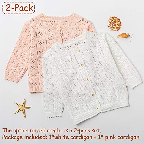 Simplee kids Baby Girl Thin Sweater Solid Cardigans Baby Girls Long Sleeve Coat Cardigan for Spring 2-3 Years - Image 3