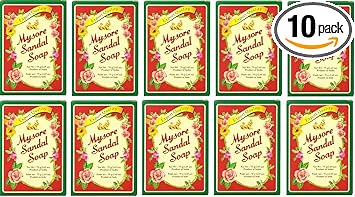 10 X Mysore Sandal Soap 75g