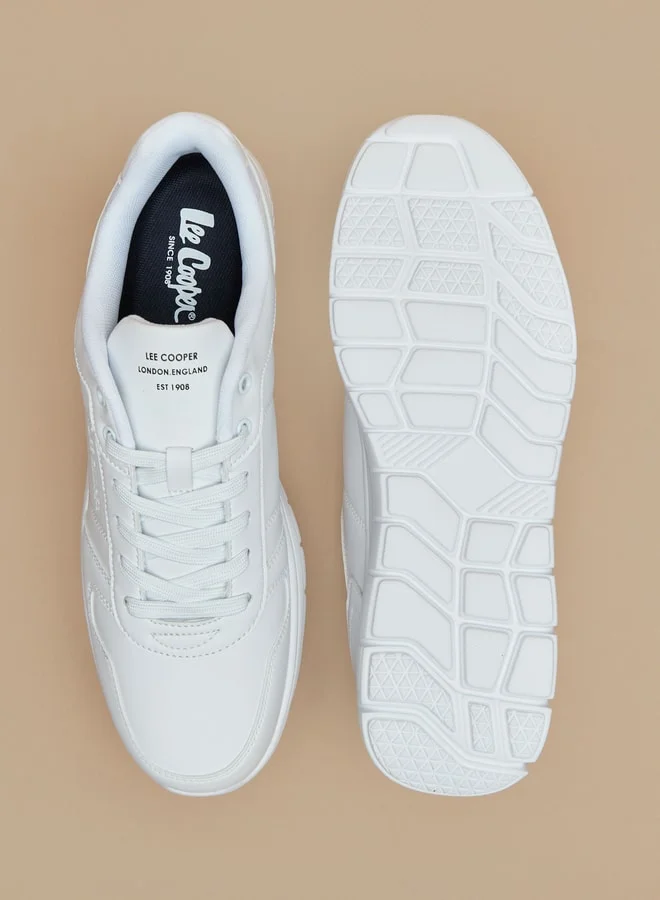 Lee Cooper Men's Solid Low Ankle Sneakers with Lace-Up Closure