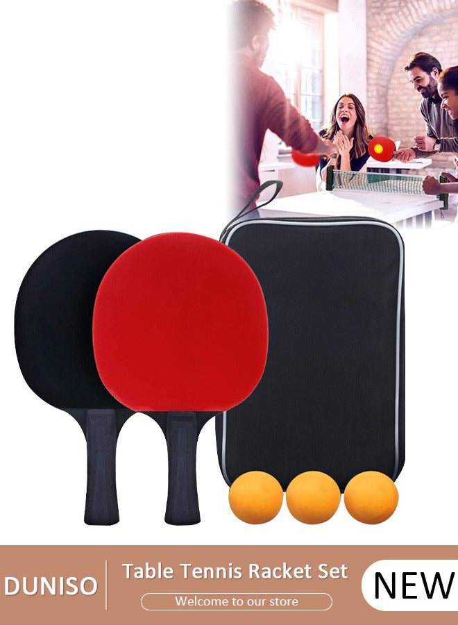 DUNISO Ping Pong Paddles Set High-Performance Table Tennis Paddle with Premium Ping Pong Balls With Storage Case 2 Players Table Tennis Racket Set For Indoor & Outdoor Games - Image 1