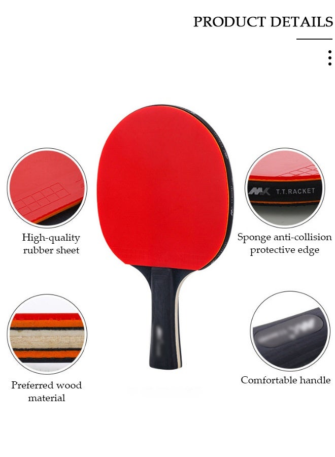 DUNISO Ping Pong Paddles Set High-Performance Table Tennis Paddle with Premium Ping Pong Balls With Storage Case 2 Players Table Tennis Racket Set For Indoor & Outdoor Games - Image 3