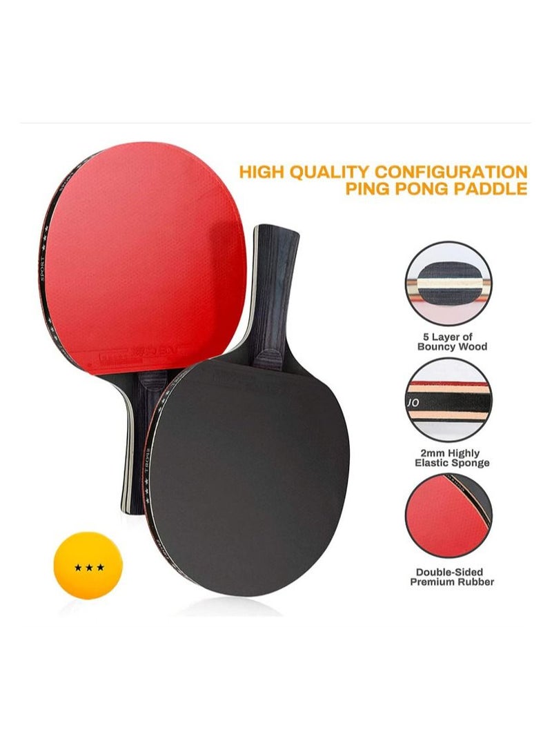 DUNISO - Ping Pong Paddles Set High-Performance Table Tennis Paddle with Premium Ping Pong Balls With Storage Case 2 Players Table Tennis Racket Set For Indoor & Outdoor Games - Image 1