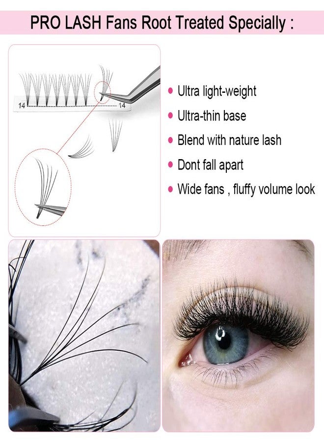 PRO LASHBEAUTY Premade Volume Eyelash Extensions 5D-C-0.07-13 Short Stem Premade Fans Eyelash Extensions 9 to 20 mm Pre made Lash Fans 3D 5D 7D Volume Lash Extensions .07 .10 C D Curl(13 mm, 5D-C-0.07) - Image 2