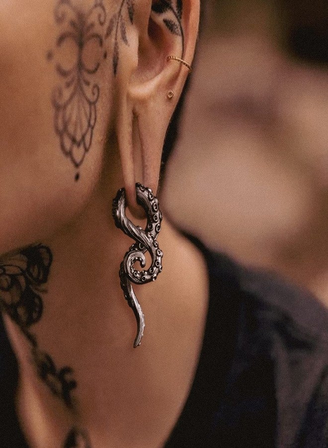 ERKUOO 2PCS Octopus Dangle Ear Weights for Stretched Ear Hangers Ears Gauges Plugs Body Jewelry Piercing Tunnles 0g(8mm) - Image 2