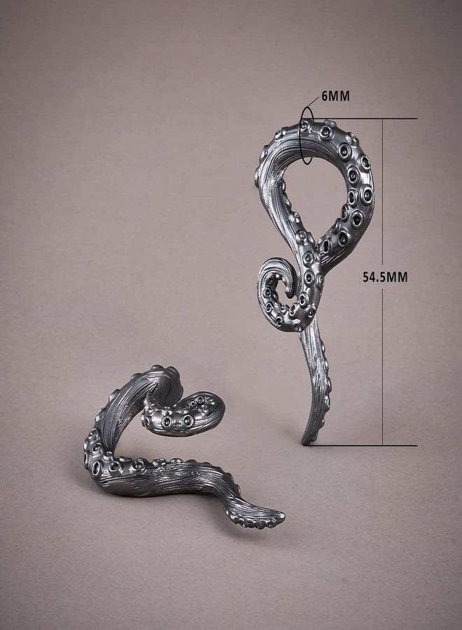 ERKUOO 2PCS Octopus Dangle Ear Weights for Stretched Ear Hangers Ears Gauges Plugs Body Jewelry Piercing Tunnles 0g(8mm) - Image 4